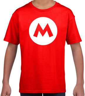 Mario loodgieter verkleed t-shirt rood voor kinderen XL (158-164)