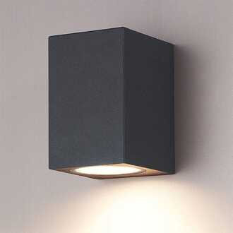 Marion - Dimbare LED Wandlamp - Excl. GU10 Lichtbron - IP65 Waterdicht - Antraciet - Binnen en buiten - Kubusvormig
