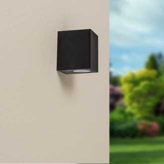 Marion - Dimbare LED wandlamp kubus - GU10 excl. lichtbron - IP44 - Zwart - Binnen en buiten - 3 jaar garantie - Polycarbonaat