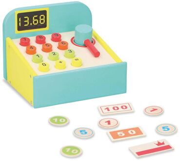 Marionette Houten Kassa Speelgoed - 12 Onderdelen - 1 set