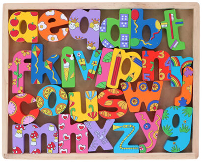 Marionette Houten Letters - Alfabet - 26 delig - 1 Set Regenboog