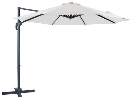 Marisol Zweefparasol Rond Ø 300 cm in Antraciet / Beige Ronde Parasol voor tuin met Aluminium Frame