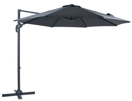 Marisol Zweefparasol Rond Ø 300 cm in Antraciet / Grijs Ronde Parasol voor tuin met Aluminium Frame Zilverkleurig