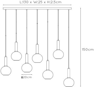 MARIUS Hanglamp 7xE27 - Zwart