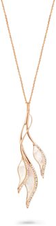 'Mariza' Dames 925 Sterling Zilveren Ketting met Hanger - Zilver/Roze ZK-7171/RG Zilver en roségoud