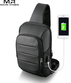 Mark Ryden 2020 Sling Bag for men USB Charging Shoulder Bag Water Resistant shoulder Pack Large Capacity Oxford Crossbody Bag
