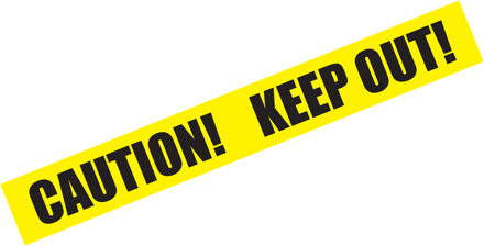 Markeerlint/afzetlint - Caution! Keep out! - 6m - geel/zwart - kunststof
