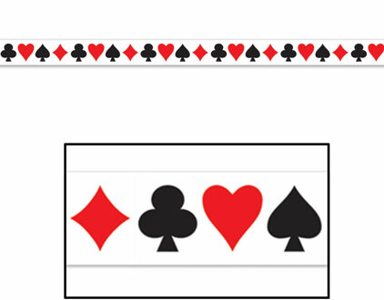 Markeerlint casino/kaartspellen - 6 meter - Decoratie lint Las Vegas versiering/feestartikelen Multi