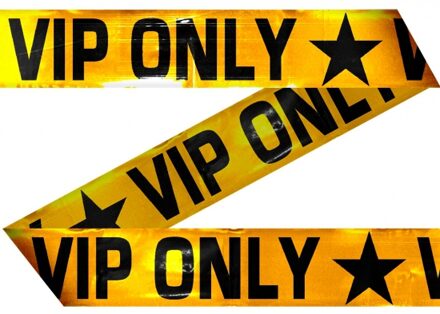 Markeerlint VIP only - metallic goud - 15 meter - afzetlint - Hollywood thema - versiering Multi