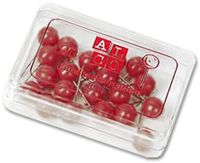 ★ Markeerspelden voor wandkaart Rood | Alco - 16 mm