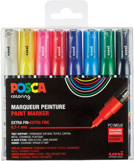 Markeerstift Uni Posca Pc1mc, 0.7, Assorti, Set Van 8 Multikleur