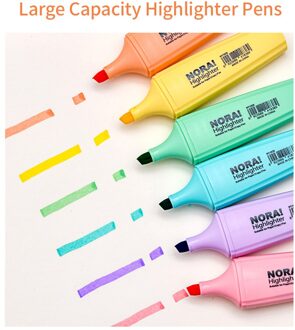 Markeerstiften 6 Diverse Pastel Kleuren Beitel Tip Grote Capaciteit Inkt Snoep Kleur Art Marker Pen Voor Kinderen Studenten Volwassenen