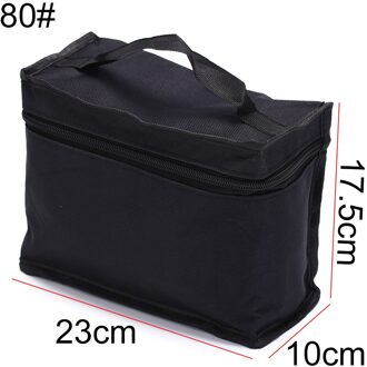 Marker Pen Opbergtas Grote Capaciteit Rits Zwart Vouwen Art Markers Rits Canvas Opslag Potlood Tas Houden 36/48/60/80Pcs 80