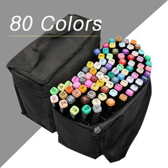 Marker Pen Set 30/40/60/80 Kleuren Manga Tekening Markers Pen Alcohol Gebaseerd Schets Vilt-Tip Twin borstel Pen Kunst Levert