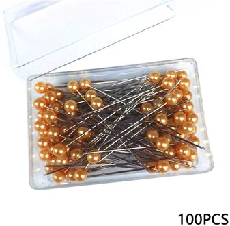 Markers Pins Naalden Breien Markers Stitch Kleurrijke Ronde Parel Hoofd Diy Craft Naaien Positionering Doos Naaien Gereedschap gouden