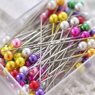 Markers Pins Naalden Breien Markers Stitch Kleurrijke Ronde Parel Hoofd Diy Craft Naaien Positionering Doos Naaien Gereedschap mix kleur