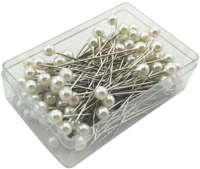 Markers Pins Naalden Breien Markers Stitch Kleurrijke Ronde Parel Hoofd Diy Craft Naaien Positionering Doos Naaien Gereedschap wit