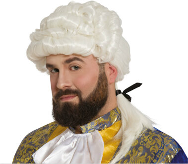 Markies/lakei barok pruik voor heren - wit - 18e eeuw/Renaissance thema