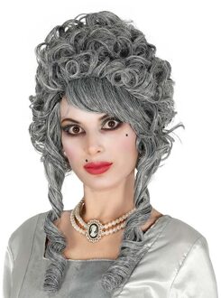 Markiezin verkleed pruik - grijs - voor dames - Halloween/horror verkleedaccessoires