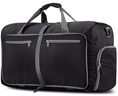 Markroyal Reistassen 80L Weekender Plunjezak Voor Vrouwen & Mannen Waterdichte Schoen Zak Schouder Messenger Opvouwbare Tas zwart