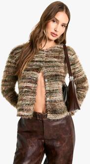 Marl Fluffy Gebreide Cardigan, Multi - 38