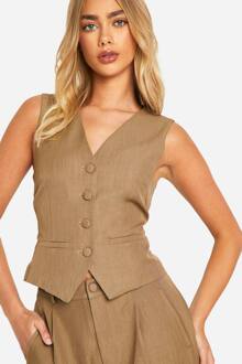 Marl Getailleerd Tankje, Mocha - 34