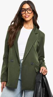 Marl Op Maat Gemaakte Oversized Blazer, Khaki - 40