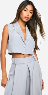 Marl Tailored Cropped Waistcoat, Grey Marl - 40