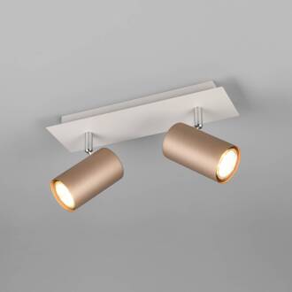 Marley plafondspot bruin/lichtgrijs 30 x 9 cm 2-lamps metaal koffiebruin, lichtgrijs