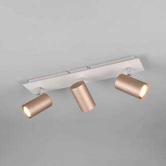 Marley plafondspot bruin/lichtgrijs 48 x 9 cm 3-lamps metaal koffiebruin, lichtgrijs