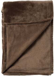 MARLEY - Plaid 150x200 cm - zachte fleece deken - extra Bruin