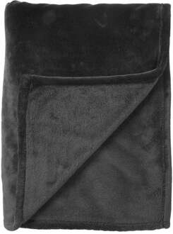 MARLEY - Plaid 150x200 cm - zachte fleece deken - zwart