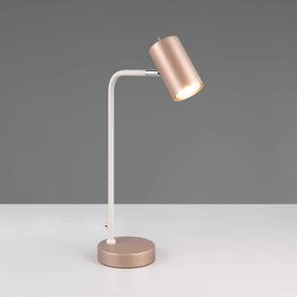 Marley tafellamp, bruin/lichtgrijs, hoogte 45 cm, metaal koffiebruin, lichtgrijs