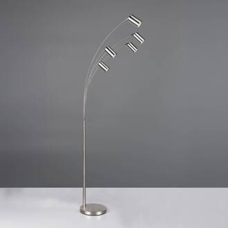 Marley vloerlamp, nikkel, hoogte 200 cm, 5-lamps, metaal mat nikkel