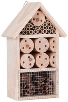 Marleyn Insectenhotel - hout - 25 cm - Insectenhotel Bruin
