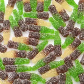 Marmalade cola bottle in sugar with green color Fini 100 gr.