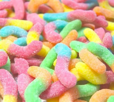 Marmalade sour worms neon candy plus 100 gr.