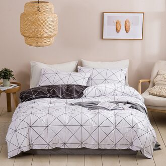 Marmer Dekbedovertrek Set Unieke Wit En Grijs Moderne Bed Set Met Dekbedovertrek 2 Stuk Omkeerbare Bed Set 135x200cm G436366 / 220X240CM
