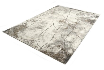 Marmer Design Vloerkleed - Ibiza 607-95 Earth - Grijs-Beige-80 x 150 cm