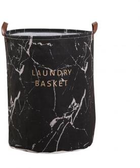 Marmer Graan Slaapkamer Kleding Opbergtas Container Opvouwbare Wasmand Emmer zwart