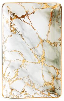 Marmer Patroon Keuken Thuis Ruimtebesparend Nordic Stijl Voedsel Opslag Lade Sieraden Display Decoratie Praktische Keramische Fruitschaal goud L