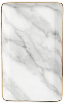 Marmer Patroon Keuken Thuis Ruimtebesparend Nordic Stijl Voedsel Opslag Lade Sieraden Display Decoratie Praktische Keramische Fruitschaal grijs L