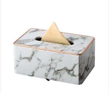 Marmer Phnom Penh Tissue Doos Desktop Wc Servet Weefsel Houder Desktop Tissue Bescherming Doos Metalen Frame Tissue Doos
