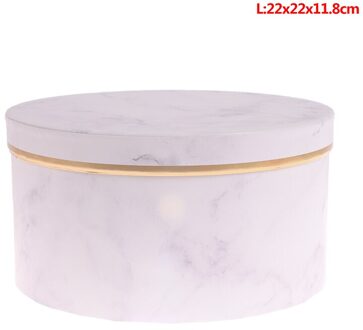 Marmer Romantische Ronde Bloem Doos Bloem Verpakking Papieren Zak Cadeau Lanyard Opbergdoos Bloemist Boeket Bloem Doos Met Deksel WTL