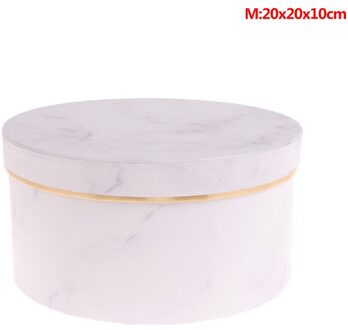 Marmer Romantische Ronde Bloem Doos Bloem Verpakking Papieren Zak Cadeau Lanyard Opbergdoos Bloemist Boeket Bloem Doos Met Deksel WTM
