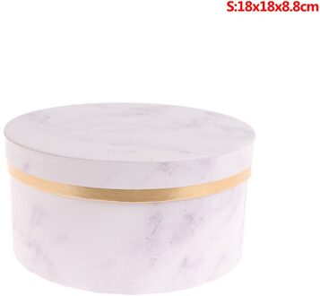 Marmer Romantische Ronde Bloem Doos Bloem Verpakking Papieren Zak Cadeau Lanyard Opbergdoos Bloemist Boeket Bloem Doos Met Deksel WTS