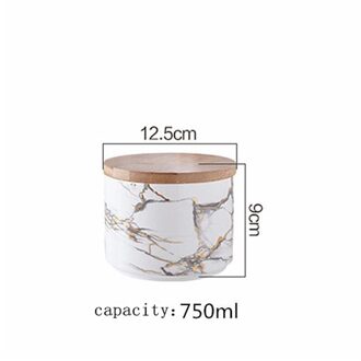 Marmer Snoep Keramische Potten Frosted Opslag Kan Houten Stopper Fles Suiker En Zout Containers Verzegelde Doos Thee Koffie Opslag Jar