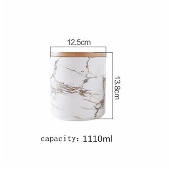 Marmer Snoep Keramische Potten Frosted Opslag Kan Houten Stopper Fles Suiker En Zout Containers Verzegelde Doos Thee Koffie Opslag Jar