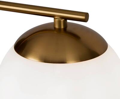 Marmeren wandlamp met glazen kap messing, wit