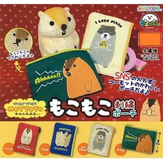 Marmot Mottoto Tarah Embroideried Pouch (Capsule Toy)(4 Types) 1 pc - Random Style (Approx. 9cm)